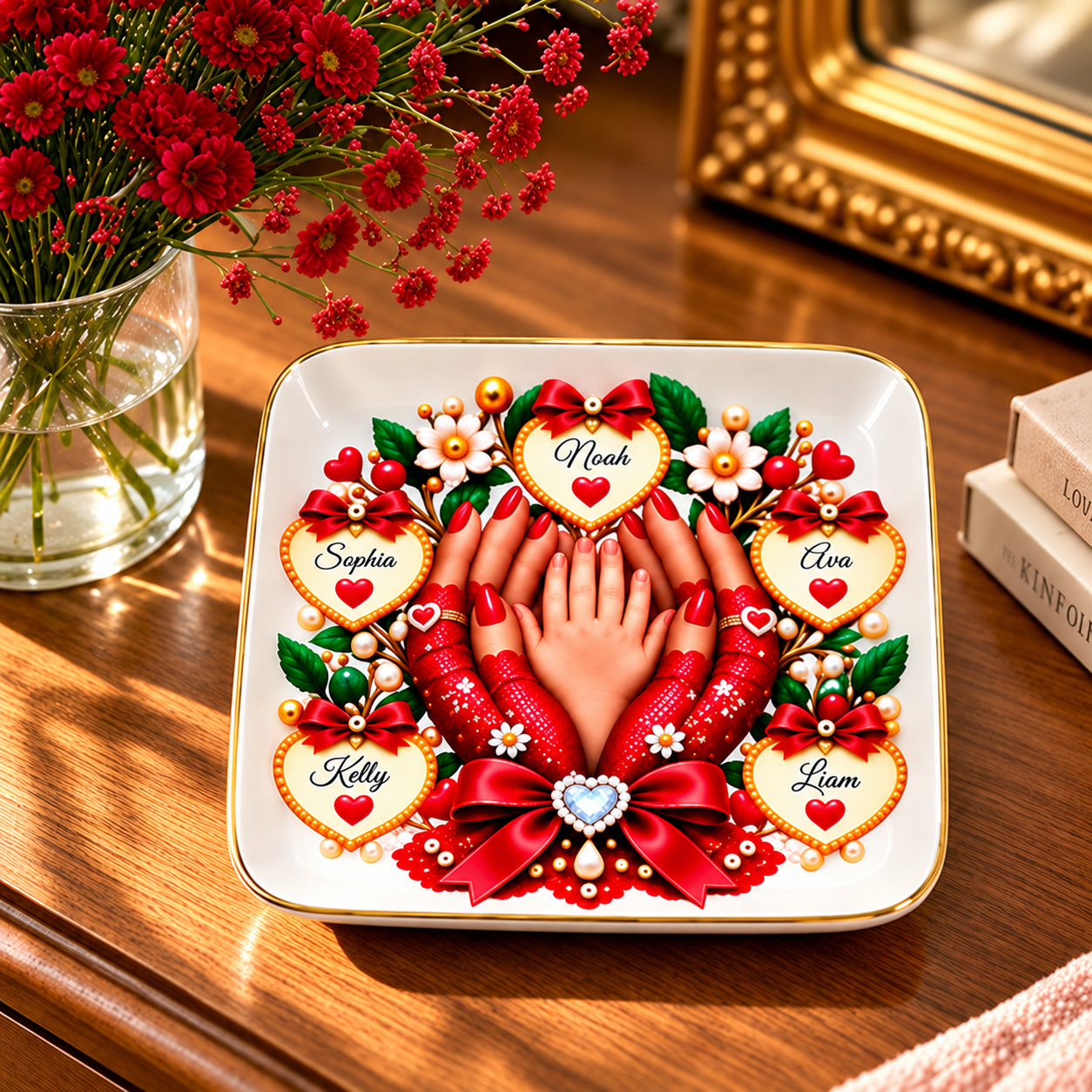 Personalized Family Jewelry Dish with Names – Custom Keepsake Gift for ...